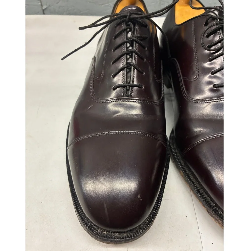 Johnston & Murphy Melton Cap Toe Oxford Men's Size 10.5 3E Bordeaux Dress Shoes